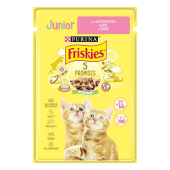Хапки в сос в пауч за малки котенца Purina Friskies Junior Пиле и Моркови 85гр.